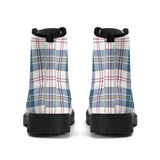 MacPherson Blue/Grey Tartan Leather Boots - Free p&p Worldwide