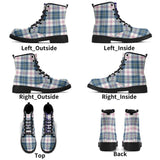MacPherson Blue/Grey Tartan Leather Boots - Free p&p Worldwide