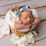 MacPherson Blue/Grey Tartan Hairbands for New born Baby & Infants - FREE p&p Worldwide