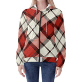 Red Traditional Tartan Adult Zip Hoodie - FREE p&p Worldwide