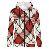 Red Traditional Tartan Adult Zip Hoodie - FREE p&p Worldwide