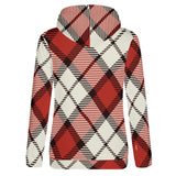 Red Traditional Tartan Adult Zip Hoodie - FREE p&p Worldwide