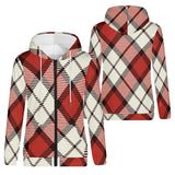 Red Traditional Tartan Adult Zip Hoodie - FREE p&p Worldwide