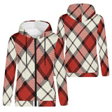 Red Traditional Tartan Adult Zip Hoodie - FREE p&p Worldwide