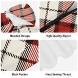 Red Traditional Tartan Adult Zip Hoodie - FREE p&p Worldwide