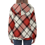 Red Traditional Tartan Adult Zip Hoodie - FREE p&p Worldwide