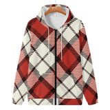 Red Traditional Tartan Adult Zip Hoodie - FREE p&p Worldwide