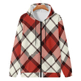 Red Traditional Tartan Adult Zip Hoodie - FREE p&p Worldwide