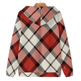 Red Traditional Tartan Adult Zip Hoodie - FREE p&p Worldwide