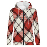 Red Traditional Tartan Adult Zip Hoodie - FREE p&p Worldwide