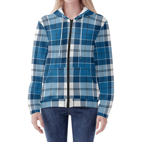 Strathclyde Blue Traditional Tartan Adult Zip Hoodie - FREE p&p Worldwide
