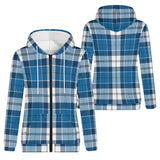 Strathclyde Blue Traditional Tartan Adult Zip Hoodie - FREE p&p Worldwide