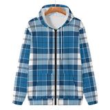 Strathclyde Blue Traditional Tartan Adult Zip Hoodie - FREE p&p Worldwide