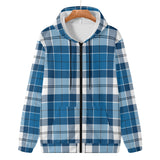 Strathclyde Blue Traditional Tartan Adult Zip Hoodie - FREE p&p Worldwide