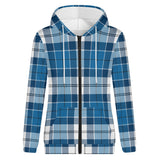Strathclyde Blue Traditional Tartan Adult Zip Hoodie - FREE p&p Worldwide
