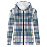 MacPherson Blue/Grey Tartan Adult Zip Hoodie - FREE p&p Worldwide