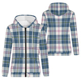 MacPherson Blue/Grey Tartan Adult Zip Hoodie - FREE p&p Worldwide