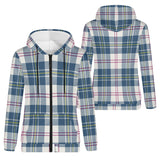 MacPherson Blue/Grey Tartan Adult Zip Hoodie - FREE p&p Worldwide