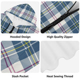 MacPherson Blue/Grey Tartan Adult Zip Hoodie - FREE p&p Worldwide