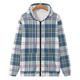 MacPherson Blue/Grey Tartan Adult Zip Hoodie - FREE p&p Worldwide