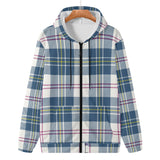 MacPherson Blue/Grey Tartan Adult Zip Hoodie - FREE p&p Worldwide