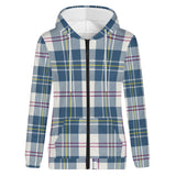 MacPherson Blue/Grey Tartan Adult Zip Hoodie - FREE p&p Worldwide