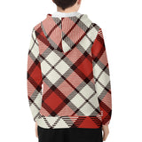 Red Tartan Youth Lightweight Zip Hoodie - Free p&p Worldwide