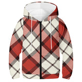 Red Tartan Youth Lightweight Zip Hoodie - Free p&p Worldwide