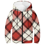 Red Tartan Youth Lightweight Zip Hoodie - Free p&p Worldwide