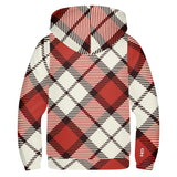 Red Tartan Youth Lightweight Zip Hoodie - Free p&p Worldwide