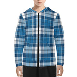 Strathclyde Blue Tartan Youth Lightweight Zip Hoodie - Free p&p Worldwide