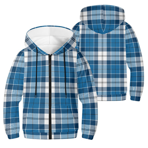 Strathclyde Blue Tartan Youth Lightweight Zip Hoodie - Free p&p Worldwide