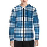 Strathclyde Blue Tartan Youth Lightweight Zip Hoodie - Free p&p Worldwide