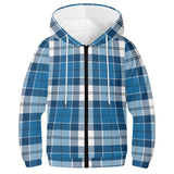 Strathclyde Blue Tartan Youth Lightweight Zip Hoodie - Free p&p Worldwide