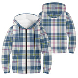MacPherson Blue/Grey Youth Tartan Lightweight Zip Hoodie - Free p&p Worldwide