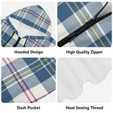 MacPherson Blue/Grey Youth Tartan Lightweight Zip Hoodie - Free p&p Worldwide