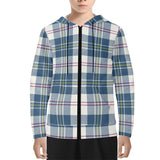 MacPherson Blue/Grey Youth Tartan Lightweight Zip Hoodie - Free p&p Worldwide
