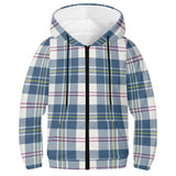 MacPherson Blue/Grey Youth Tartan Lightweight Zip Hoodie - Free p&p Worldwide