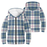 MacPherson Blue/Grey Youth Tartan Lightweight Zip Hoodie - Free p&p Worldwide
