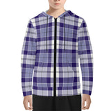 Strathclyde Purple Youth Tartan Lightweight Zip Hoodie - Free p&p Worldwide