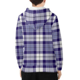 Strathclyde Purple Youth Tartan Lightweight Zip Hoodie - Free p&p Worldwide