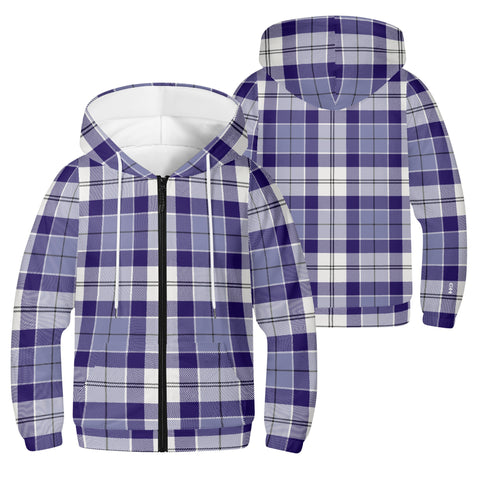Strathclyde Purple Youth Tartan Lightweight Zip Hoodie - Free p&p Worldwide