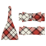Red Tartan Baby Newborn 3 Pcs for Beanie Baby Hat Hairband Blanket