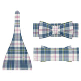 MacPherson Blue/Grey Tartan Baby Newborn 3 Pcs for Beanie Baby Hat Hairband Blanket