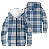 Clan Menzies Blue Youth Tartan Lightweight Zip Hoodie - Free p&p Worldwide