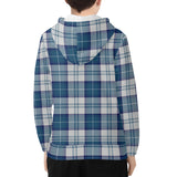 Clan Menzies Blue Youth Tartan Lightweight Zip Hoodie - Free p&p Worldwide