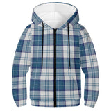 Clan Menzies Blue Youth Tartan Lightweight Zip Hoodie - Free p&p Worldwide