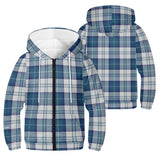 Clan Menzies Blue Youth Tartan Lightweight Zip Hoodie - Free p&p Worldwide