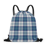 Strathclyde Grey/Blue Tartan Drawstring Bag