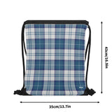 Strathclyde Grey/Blue Tartan Drawstring Bag